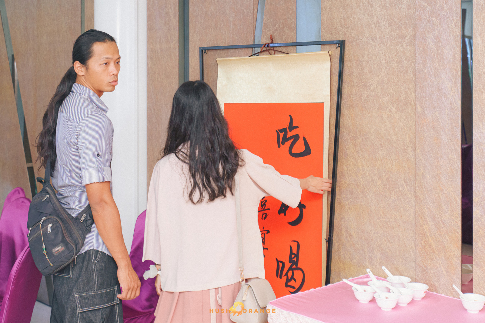 皓橘專業攝影團隊在屏東阿菊食堂拍攝新人婚禮之活動紀錄畫面，捕捉下新人間及家人間珍貴的瞬間，歡迎洽詢相關活動攝影報價