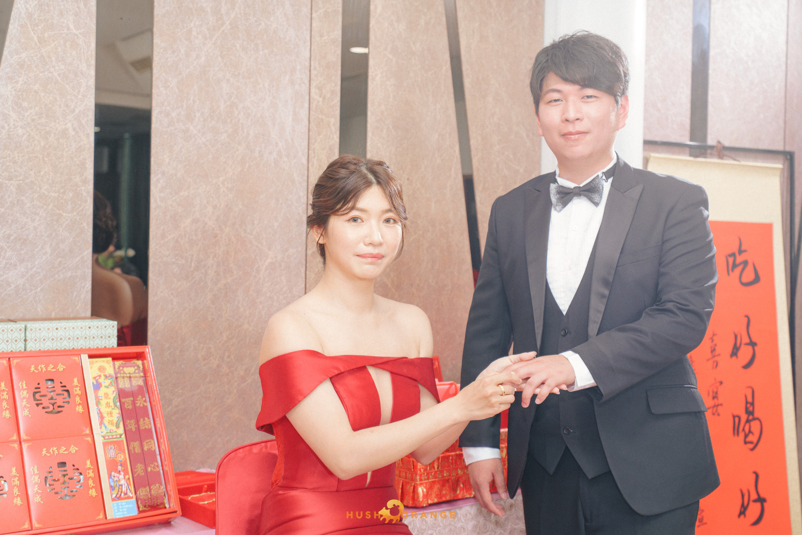 皓橘專業攝影團隊在屏東阿菊食堂拍攝新人婚禮之活動紀錄畫面，捕捉下新人間及家人間珍貴的瞬間，歡迎洽詢相關活動攝影報價