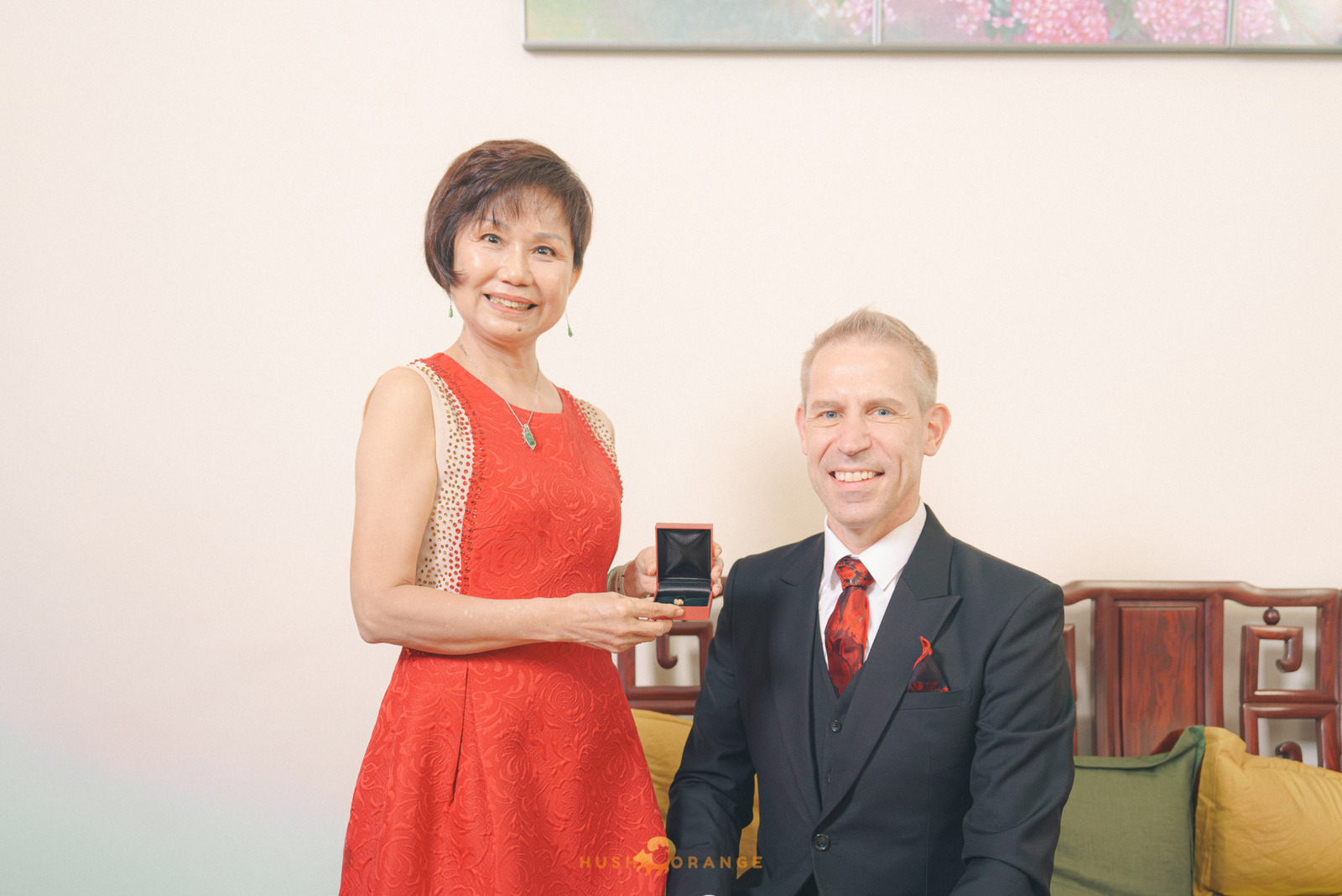 皓橘專業攝影團隊在高雄老新台菜十全店拍攝新人婚禮之活動紀錄畫面，捕捉跨國婚姻的美麗瞬間，歡迎洽詢相關活動攝影報價